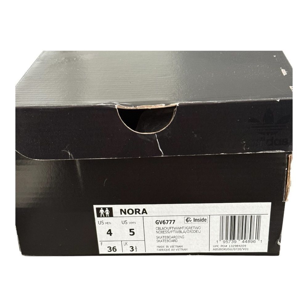 Adidas Nora Core Black White Skate Shoes NWT Men 4 Women 5 - Picture 13 of 13